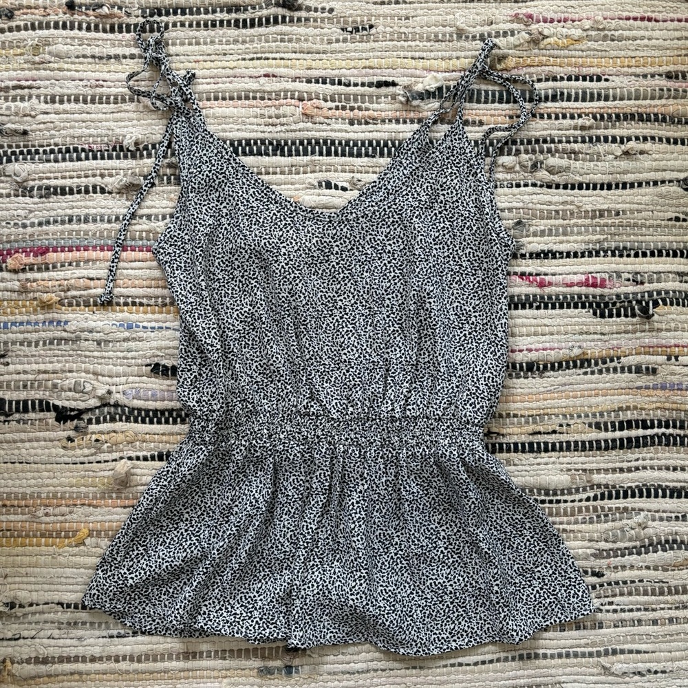 Speckles black and white tank top, XS, cute